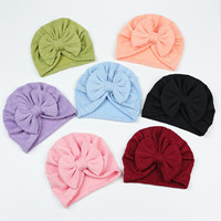 Gorro con Lazo para Bebé Niña, Turbante Suave para Recién Nacida y Niños Pequeños, Gorrito con Textura de Trigo y Lazo Estilo Indio