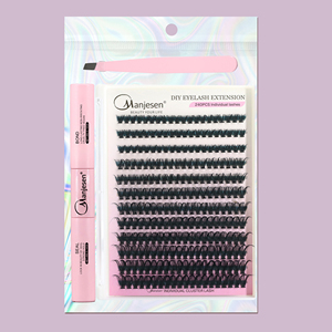 Cils en grappe DIY Tangerine Blaze Glow 60D D Curl 10-16mm, audacieux, chauds, festifs, vifs, pour l'été, les fêtes en plein air et les soirées en jardin - Product Image 5