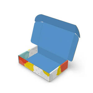 Boîtes d'expédition en carton ondulé personnalisées imprimées en turquoise avec logo pour l'emballage de la littérature recyclable - Product Image 5