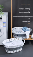 Panier à linge sale pliable à prix d'usine en plastique de forme rectangulaire portable idéal pour le stockage du linge domestique
