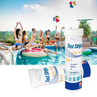 Kit de test 3-en-1 pour piscine et spa, 50 bandelettes de test de chlore pour piscine, bandelettes de test de dureté du chlore, kit de test d'eau de piscine