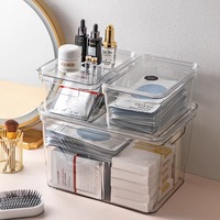 Sanrioed Hardcase Boîte de rangement cosmétique en acrylique transparent multifonctionnelle peu encombrante pour l'organisation de bijoux de salle de bain et de maquillage