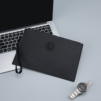 Tas tangan kulit PU 2025 dengan Logo kustom dompet dan dompet pria tas kain grosir dengan penutup ritsleting
