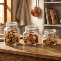 Pot de conservation en verre hermétique à clipser 500ml 800ml 1000ml, récipient alimentaire de cuisine pour cornichons, miel, épices, aliments secs