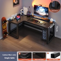 Coin E-Sports Double bureau d'ordinateur LED métal bureau maison bureau étagère combinaison pour chambre salon bureau jeu