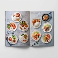 Menu de restaurant personnalisé imprimé avec couverture rigide, options de logo personnalisé, impression offset, papier d'art pour restaurants, cafés, traiteurs