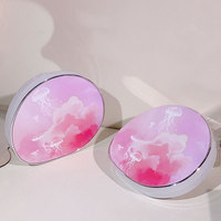 Palette de maquillage portable rétro rose 12g de haute qualité, vide et personnalisable, avec miroir, pour fards à paupières et blush