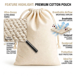 Pochette en coton pour cordes de guitare, sac de rangement à cordon, anti-poussière, recyclable, logo personnalisé, accessoire pour instrument de musique - Product Image 4