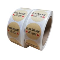 Autocollant adhésif rond pour bouteille de taille personnalisée, autocollant rectangulaire en papier kraft brun avec logo imprimé