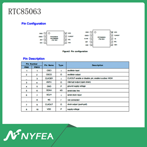 FRTC85063S est un remplacement direct pour la puce de montre en temps réel PCF85063ATDF SOP8 RTC IC I2C 32,768 kHz, faible consommation, compatible drop-in. - Product Image 2