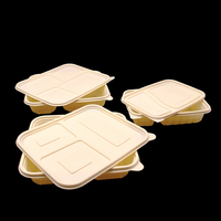 Conteneur alimentaire jetable en PLA biodégradable à base d'amidon de maïs pour la préparation des repas, écologique, pour plats à emporter, boîte à lunch étanche et lavable, vente en gros