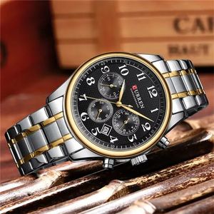 Reloj de Pulsera Curren 8466 de Primera Marca, Reloj de Cuarzo con Fecha Automática para Hombre, Reloj de Negocios de Lujo, Cronógrafo Masculino Deportivo de Acero Inoxidable - Product Image 3
