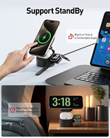 IWALK StandMe Puissance plus élevée et plus stable Max 15W Station de charge pliable 3-en-1 Support de chargeur rapide sans fil