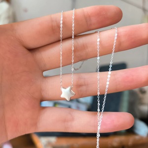 Collier en argent pur S925 avec petit diamant en forme de bulle pour femmes Luxe & Mode Design de niche polyvalent Pendentifs de collier - Product Image 2