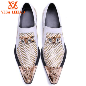 <span class=keywords><strong>Scarpe</strong></span> <span class=keywords><strong>Eleganti</strong></span> da Uomo di Lusso con Punta Metallica, <span class=keywords><strong>Scarpe</strong></span> in Pelle Slip-on per Matrimoni e Feste, Colore Bianco - Product Image 6