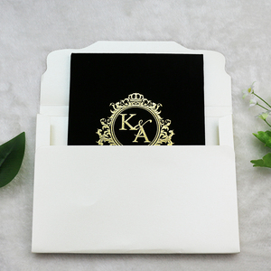 Invitaciones de Boda de Lujo con Diseño Personalizado, Tapa Dura, Terciopelo Negro, Espejo Dorado, Juego de Invitaciones de Acrílico para Despedida de Soltera - Product Image 4