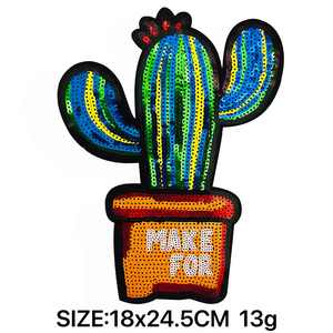 Patch à paillettes brodé fleur palmier fraise pour vêtements pour enfants vêtements <span class=keywords><strong>de</strong></span> travail coloré plante Pot <span class=keywords><strong>de</strong></span> fleur fruits légumes tissu - Product Image 3