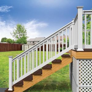 Ringhiera per Balcone in <span class=keywords><strong>PVC</strong></span> da Esterno, Ringhiera per Scale in Vinile, Recinzione Economica in Plastica Bianca per <span class=keywords><strong>Balconi</strong></span>, Recinzione Verticale per Balcone - Product Image 2