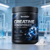 Créatine monohydrate en poudre, marque privée OEM, 5 g par dose, 300 g en vrac, nutrition sportive, renforcement musculaire, soutien énergétique