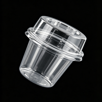Boîte blister sur mesure avec couvercle en plastique rond en forme de dôme, récipient transparent assorti pour yaourt, pouding, dessert