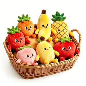 Juego de Peluches de Frutas, Sandía, Mango, Piña, Naranja, Aguacate, Ciruela, Animales de Peluche Suaves para Niños Mayores de 3 Años, Unisex - Product Image 2