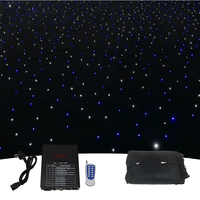 Rideau de fond LED ciel étoilé à double couche en velours bleu/blanc/RGB avec contrôle DMX 512 pour théâtre, mariage, hôtel, événements