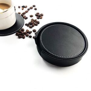 Cjx963 Pu Leather Hotel Restaurant Round Desktop <b>Heat</b> Insulation <b>Coaster</b> - Product Image 4