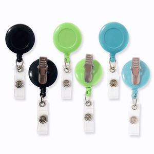 Porte-badge rétractable en plastique avec clip crocodile pour carte d'identité, noir/vert clair/bleu clair, accessoires d'extension 600 mm - Product Image 1