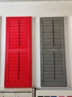 Volets en bois peints blancs modernes, sur mesure, pour salon, volets de style plantation, élégant traitement des fenêtres