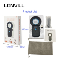 LONVILL Pembaca Mikrocip Hewan Peliharaan RFID Frekuensi Rendah Portabel Nirkabel dengan Layar OLED Jangkauan Jauh