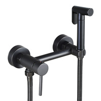 Ensemble de pulvérisation pour bidet WC en laiton, style moderne et minimaliste, eau chaude et froide, à montage mural dissimulé, pour usage hôtelier, avec pommeau de douche surpuissant pour salle de bain