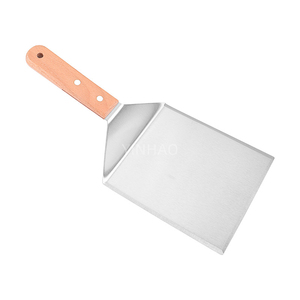 Custom Extra Large Wide Burger Patty Grill <strong>Spatula</strong> Stainless Steel Beveled Edges Griddle <strong>Spatula</strong> With Wood Handle - Product Image 1