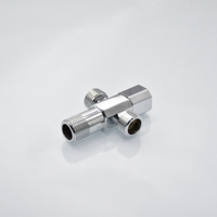 Usine En Gros Sanitaire Double Sortie Angle Valve 1/2 Laiton Double Angle Cock Valve Salle De Bains Accessoires Double Angle Valve