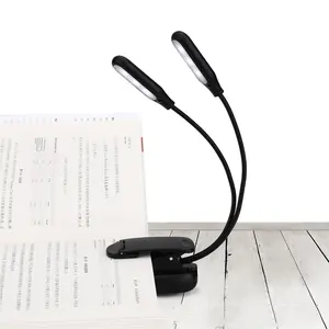 Support de musique Flexible Rechargeable à double bras, lumière blanche et chaude, lampe de lecture de livre à 10 LED pour tablette, ordinateur portable et PC