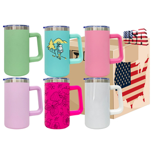 Tasse à café en acier inoxydable 20oz sans Bpa macaron bonbons sublimation blancs gobelet avec poignée amovible couvercles coulissants US New Arrival - Product Image 1
