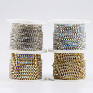 Стразы SS4, SS6, SS8, 10 ярдов, с мотивами, пришивные, на стеклянной цепочке с креплением-когтем, для сумок и одежды, с вышитыми узорами - Product Image 2