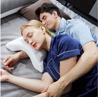 Housse douce respirante et oreiller de couple de style moderne pour câliner avec soutien du cou