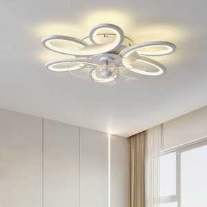 Lámpara de techo con ventilador LED moderno con control remoto Smart Home Living Room Base forma redonda diseño elegante - Product Image 4