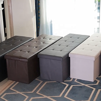 Banc moderne personnalisé pouf canapé design tissu cuir étanche pouf boîte de rangement