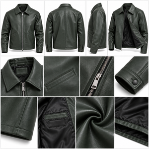 Wholesale Mens Leather Jackets <b>Genuine</b> Cowhide Jacket Custom Design Low MOQ Retail Supplier USA Factory - Product Image 6