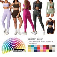 Ensemble de yoga sans couture pour femmes, tenue de sport 5 pièces, vêtements de fitness taille haute, vêtements de sport, ensemble de vêtements de yoga pour la salle de sport