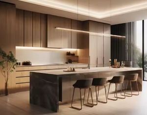 Usine de conception tout-en-un, designs modernes personnalisés, ensembles d'armoires de cuisine à finition brillante - Product Image 2