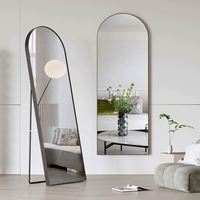 Miroir sur pied pleine longueur, grand format, design industriel, cadre arqué personnalisé, en verre, pour mariage et salon – Tendance actuelle