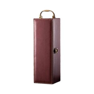 Caja de Regalo de Vino Tinto de Cuero PU, Juego de Vino Tinto Individual en Caja de Cuero, Caja de Embalaje para Botella, Elegante Caja de Regalo de Vino Tinto de <span class=keywords><strong>Madera</strong></span> - Product Image 3