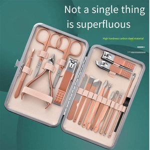 Hochwertiges Professionelles 18-Teiliges Edelstahl Luxus-Maniküre-Pflegeset Hornhautschere Diagonale Nagelknipser - Product Image 2