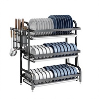 Égouttoir à vaisselle de cuisine sur pied, multifonctionnel, pour bols, assiettes, baguettes et ustensiles, pour usage domestique et international