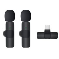 Mikrofon Lapel Nirkabel Mini 2Pack Laris untuk Siaran Langsung YouTube Ponsel Android Tipe C