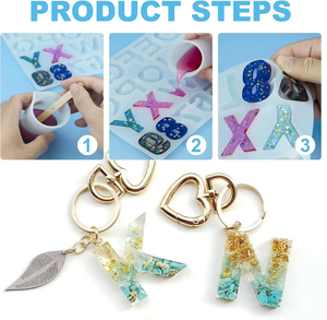 แม่พิมพ์ซิลิโคนตัวอักษรเกรดอาหารแม่พิมพ์เค้กรูปตัวอักษรและตัวเลขสำหรับเครื่องประดับเรซินอุปกรณ์ตกแต่งงานประดิษฐ์ & เค้กแบบทำมือ - Product Image 3