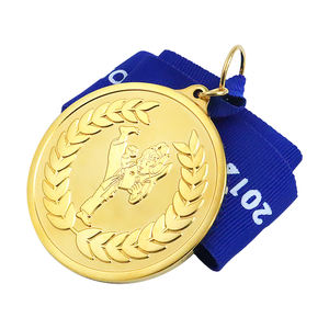 Médaille de récompense personnalisée, trophée, médaille de kung-fu, souvenir doré, médaille ronde en forme de taekwondo, médaille dure prête à l'emploi - Product Image 3