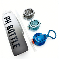 Bouteille d'eau portable en plastique colorée anti-fuite de 32oz/350/500/750/1000ml avec paille pour le sport et la gym